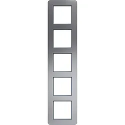 Hager Rahmen 5fach senkrecht, C.8, aluminium matt, Aluminium gebürstet