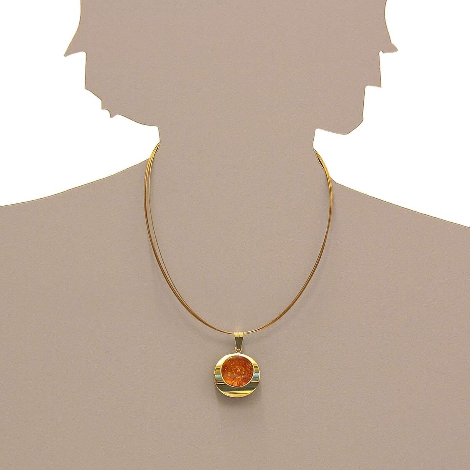 Kettenanhänger OSTSEE-SCHMUCK "Ostsee-Schmuck Anhänger Henni Anhänger Henni", gelb, Schmuckanhänger, Damen, 40 x 28mm, Gelbgold 333, 6,3 g, Kettenanhänger