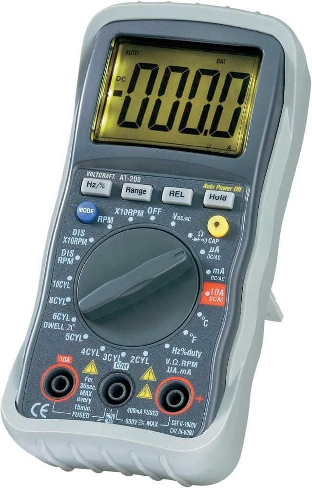 Voltcraft AT-200 Digitaal Handmultimeter voor voertuigmetingen, CAT III, 600 V, 4000 counts