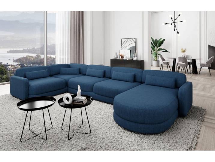 Wohnlandschaft Valencia U-Form aus Stoff