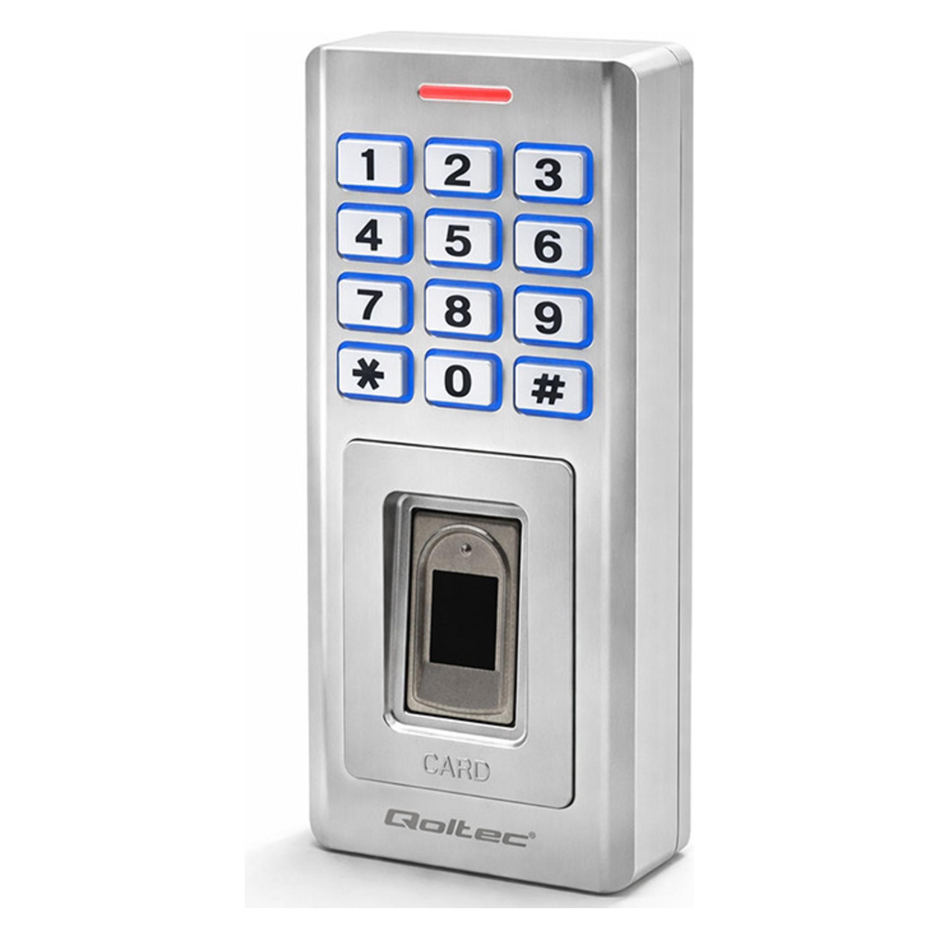 Qoltec N--QOLTEC 52447 Code lock OBERON with (Elektronische Zahlenkombination, Fingerabdruck, Schlüsselkarte) (52447)