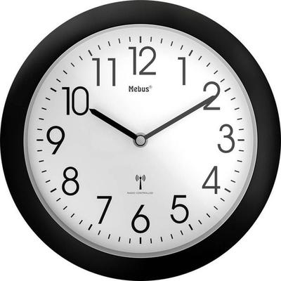 Mebus 52450 Funk Wanduhr 26cm x 26cm x 26cm x 4.5mm Schwarz