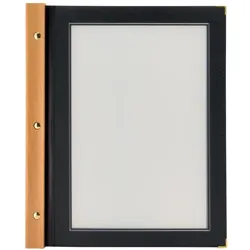Securit® Speisekartenhülle A4 "Wood" - Schwarz - 4 Seiten