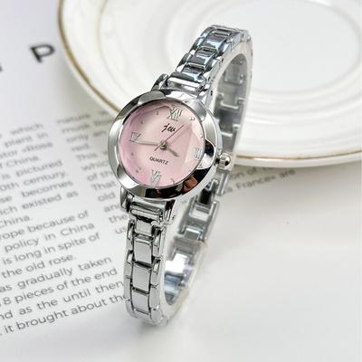 Fusion Finds Elegant Women's Quartz Watch Minimalist Ladies Bracelet Watch For Everyday Style silver Pink