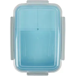 Stabile Lunchbox mit Kunststoff Clip-Deckel, 3-Fächer, 1,2 l: Für portionierte Mahlzeiten & Snacks, für Schule, Büro & Reise