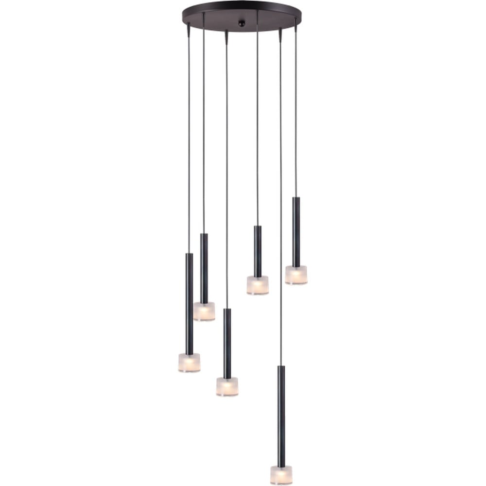 Masterlight Fabro Led hanglamp - 6-lichts - Dappled Oil - Zwart