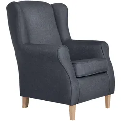 OHRENSESSEL Karlen Bezug Flachgewebe Buche natur / denim