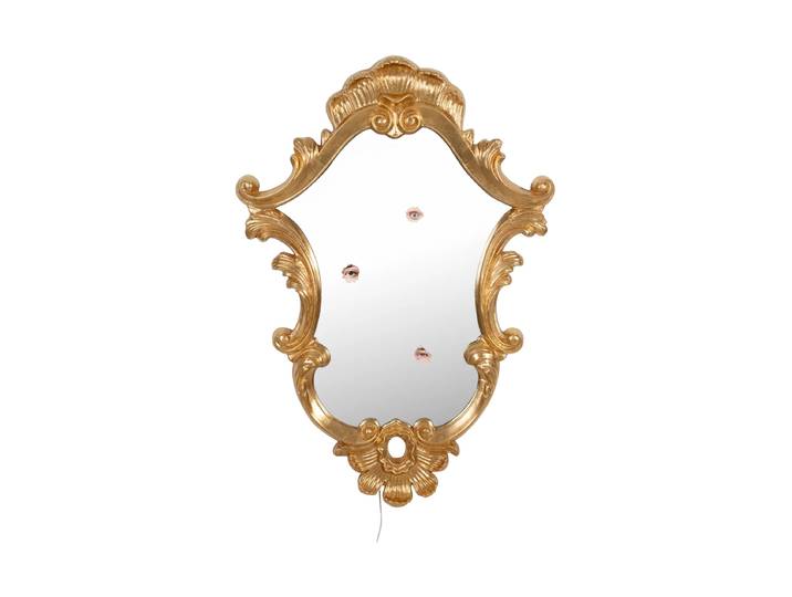 Reflektierender Design Wandspiegel „Trilogy“ Gold Seletti