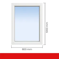 Kunststofffenster 80x100 cm weiß – Aluplast IDEAL 4000, 1-flügelig, 2-fach verglast