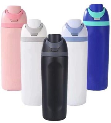 Inspired Deals Leak Proof Replacement Lid For Owala FreeSip Bottle One Button Open Cap With Carry Loop blue