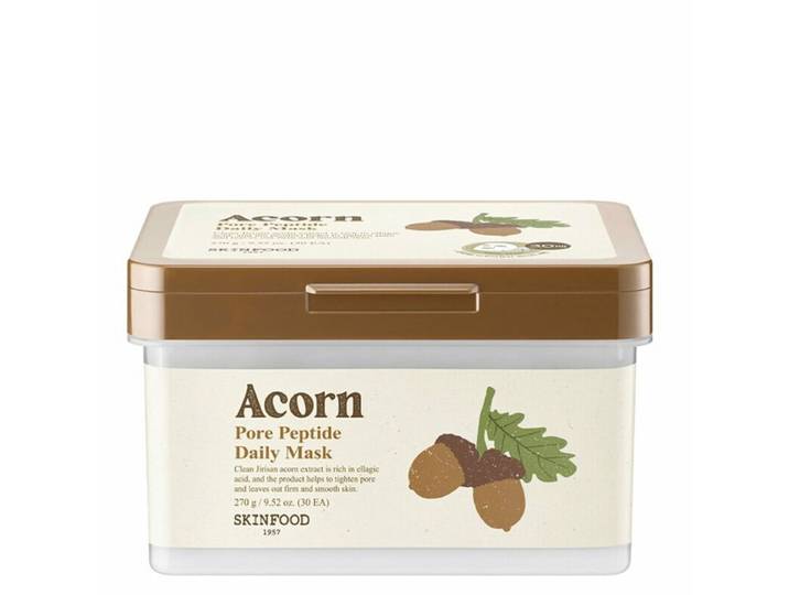 SKINFOOD Masque Quotidien Peau de Chêne Peptide Pores 270 g (30 Feuilles)