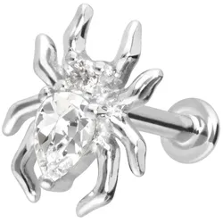 14 Karat Gold Labret mit Innengewinde MOISSANIT-SPINNE