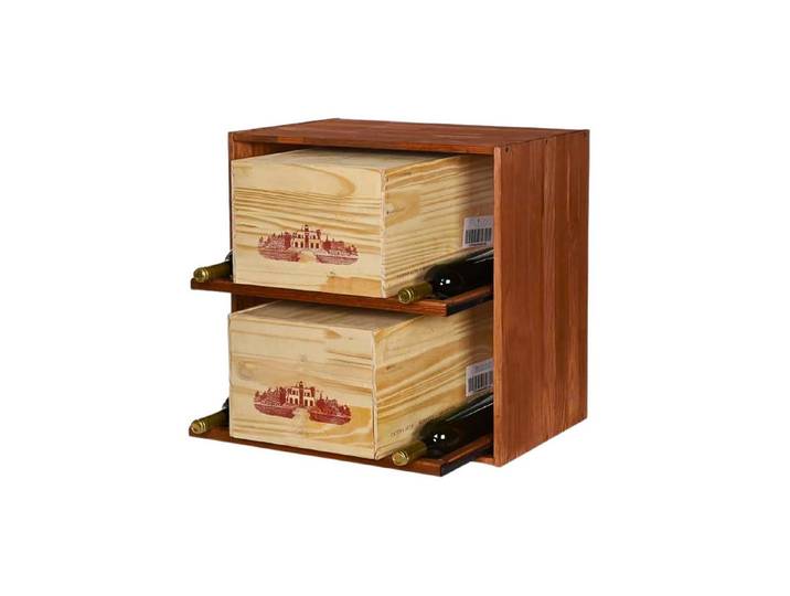 PROREGAL® Weinregal VINCELLAR MOD Flaschenregal Modulares System Massivholz, Weinständer Massivholz Stapelbar Weinschrank Küche Vorratsraum Keller