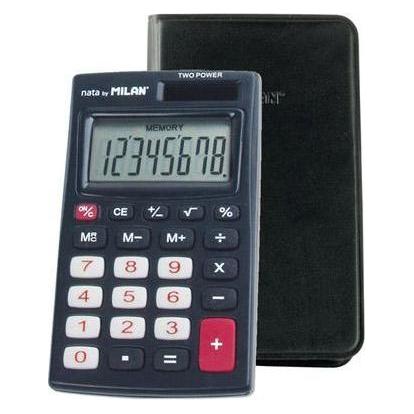 Milan Taschenrechner 8-stelliger schwarzer Taschenrechner (Batteriebetrieb, Solarenergie) (WIKR-929125)