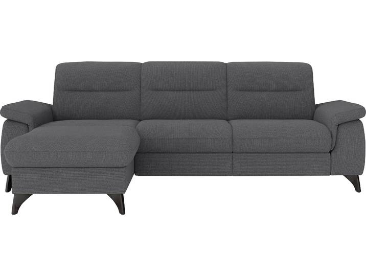 Ecksofa, Polyester, Anthrazit 260×175 cm, Mit Kopfteilverstellung, Sit & More