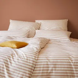 elegante Soft-Flanell Bettwäsche Inverness ziegel 155x220 cm + 80x80 cm - beige