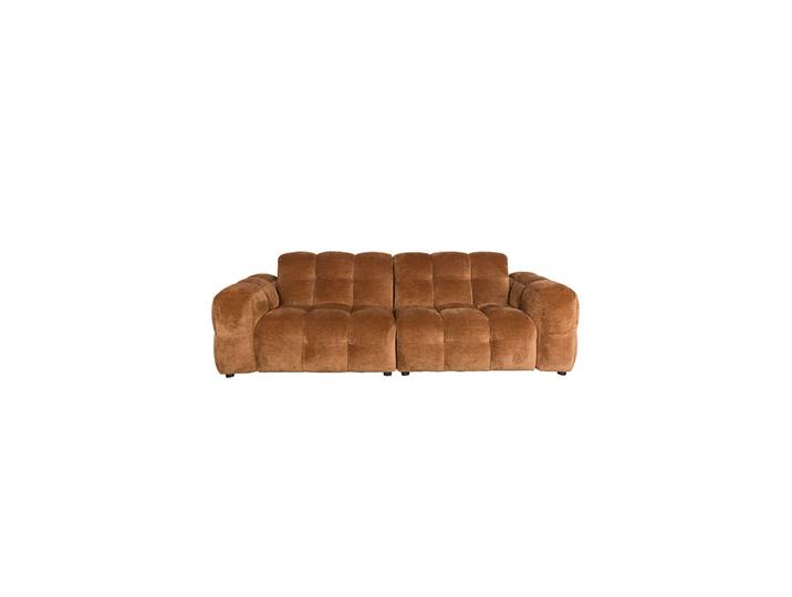 3-Sitzer Design Sofa „Hackman“ Samtbezug Cognac Dutchbone
