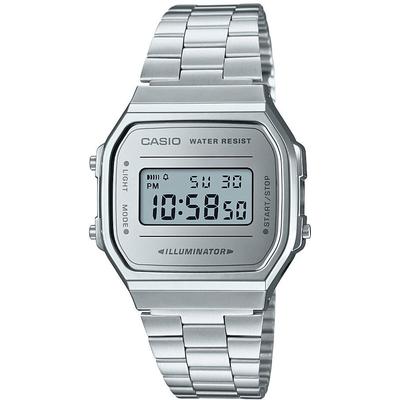 Chronograph CASIO VINTAGE, silber (grau, silberfarben), Armbanduhren, Damen, Chronograph, Quarzuhr, Armbanduhr,Damenuhr, Herrenuhr, Digitaluhr, Edelstahlarmband
