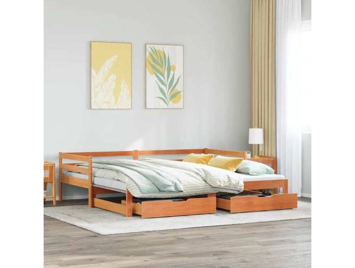 Lit de jour et lit gigogne et tiroirs 90x190 cm bois pin massif canapé-lit canapé-lit confortable lit de jour avec 3302163