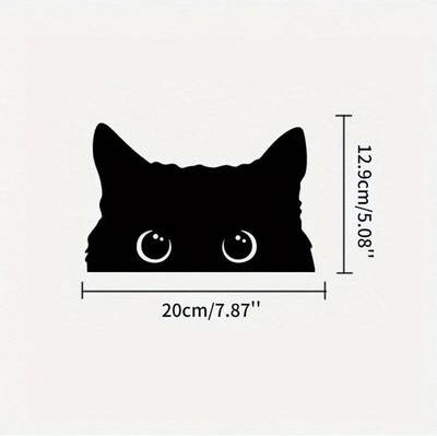 Inspired Living Playful Cat Vinyl Car Sticker Waterproof Cute Eyes Car Decal l