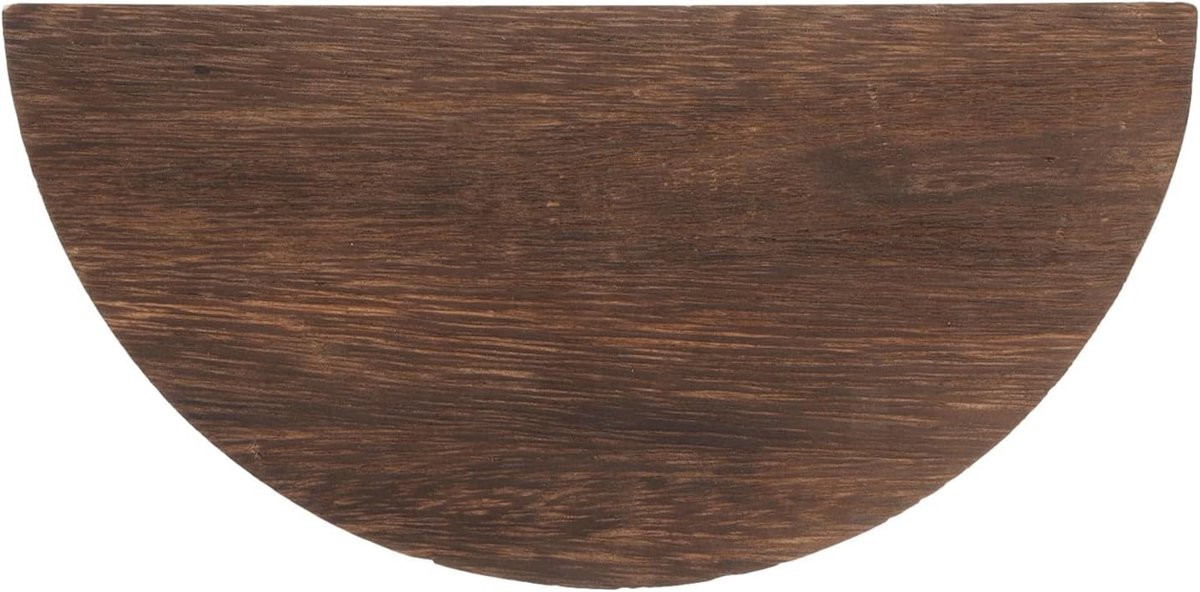 Donkerbruine houten wandplank - Zwevend opbergrek van massief hout