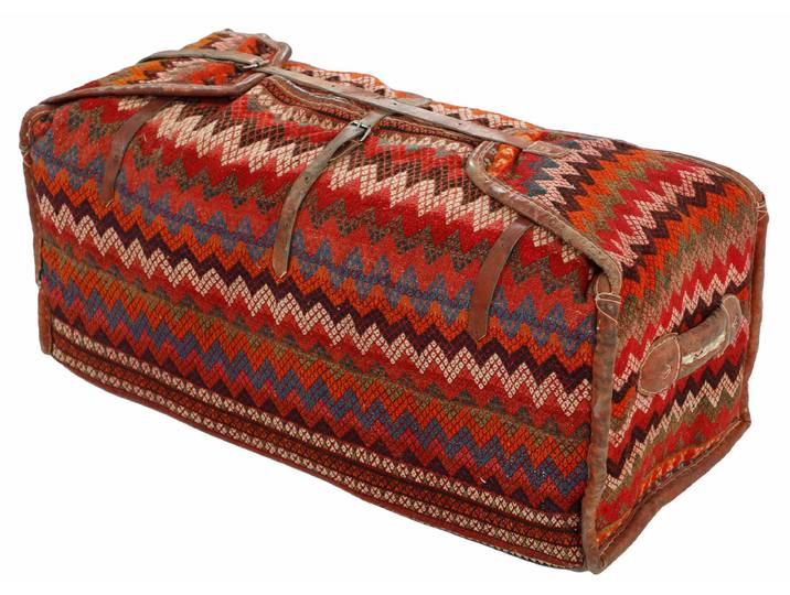 Kelim Fars Tasche Teppich 50x103 Handgewebt Orientteppich Wolle