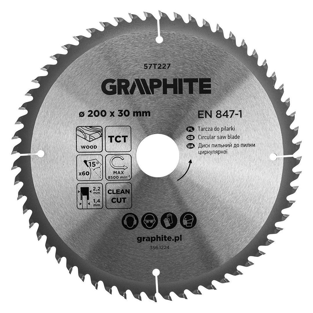 Graphite Sägeblatt, hartmetallbestückt, 200 x 30 mm, 60 Zähne (59942093)