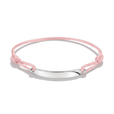 Armband THOMAS SABO "Together Textilarmband" Gr. 24, rosa (silberfarben, rosa), Armbänder, Damen, 24, Silber 925 (recycelt) Textil, Silber 925 (recycelt), Textil, Armband