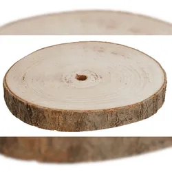 BURI Baumstammscheibe 20cm zum Basteln Holzscheibe Gesteckunterlage Dekomaterial Holz Baumscheibe