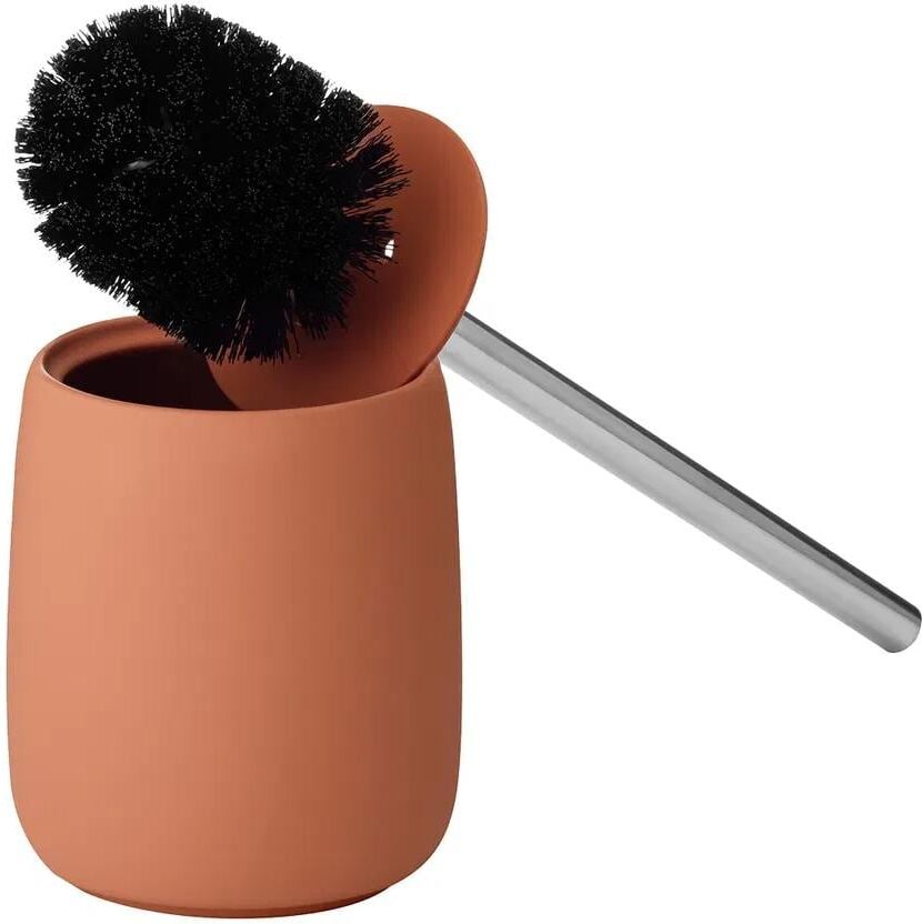 WC-Reinigungsbürste BLOMUS "Sono", braun (braun, rot), B:11,4cm H:39cm L:11,4cm, Keramik, Kunststoff, Metall, Reinigungsbürsten, WC-Reinigungsbürste braun, rot Einheitsgröße