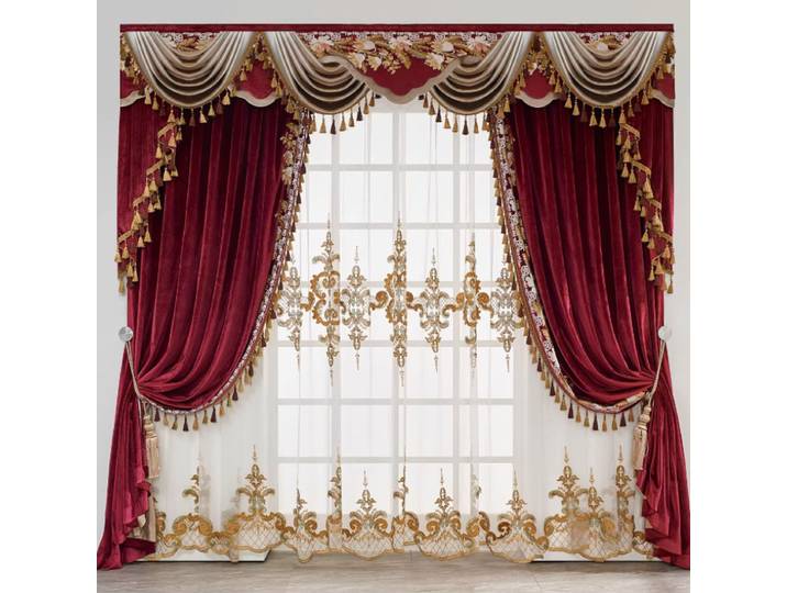 Rideaux européens en velours pour salon, Villa de luxe et d'ambiance, chambre à coucher française, estampage à chaud, palais américain haut de gamme