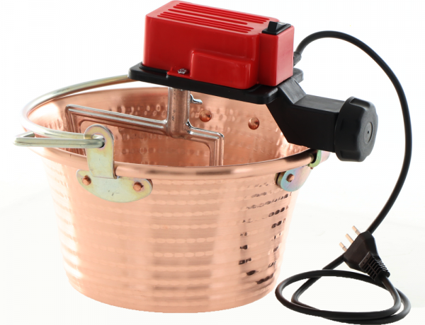 NuovaFac Cuoca Automatica - Paiolo a induzione in rame elettrico martellato per polenta base piana 4L - 5W