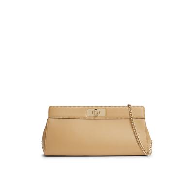 Clutch TOMMY HILFIGER "TH MODERN CLUTCH", Damen, Gr. B/H/T: 30cm x 14cm x 8cm, beige, Lederimitat, Taschen, Damen Umhängetasche, Handtasche mit goldfarberem Umhängeriemen