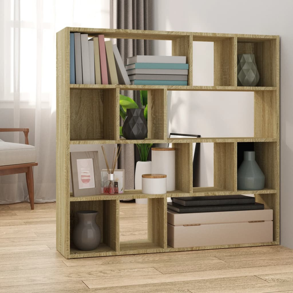Latitude Run Lencola Bookcase Sonoma Oak 102cm H X 105cm W X 24cm D