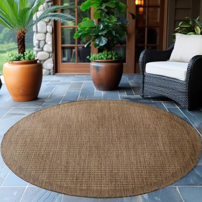Outdoorteppich AYYILDIZ TEPPICHE "GIZA 1410, auch als Läufer und Rund", braun, H:3mm Ø:120cm, Polypropylen, Teppiche, Outdoorteppich, Läufer, In- und Outdoor, Wetterfest, Wasserabweisend, robust