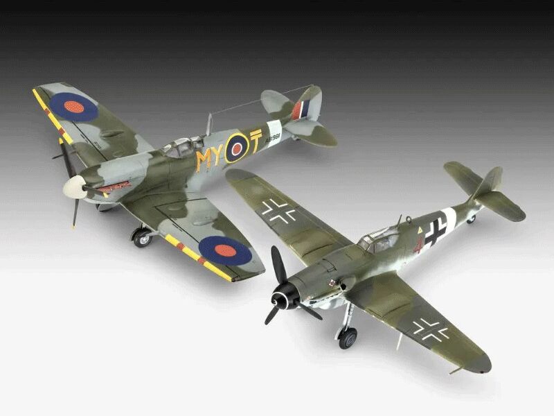 Maquette Avions Messerschmitt Bf109G-10 et Spitfire Mk.V Combat Set Level 3 échelle 1:72 - Revell
