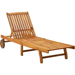 Helloshop26 - Sonnenliege Deckstuhl Sonnenbett Gartenbett Terrassenmöbel massives Akazienholz 02_0012701