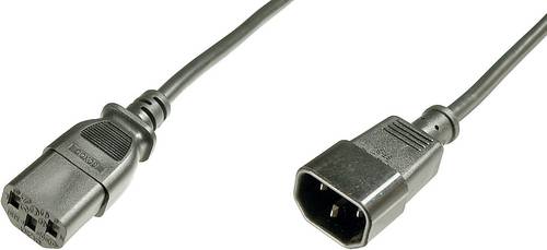 Digitus Strom Anschlusskabel [1x Kaltgeräte-Stecker C14 - 1x Kaltgeräte-Buchse C13] 1.20m Schwarz