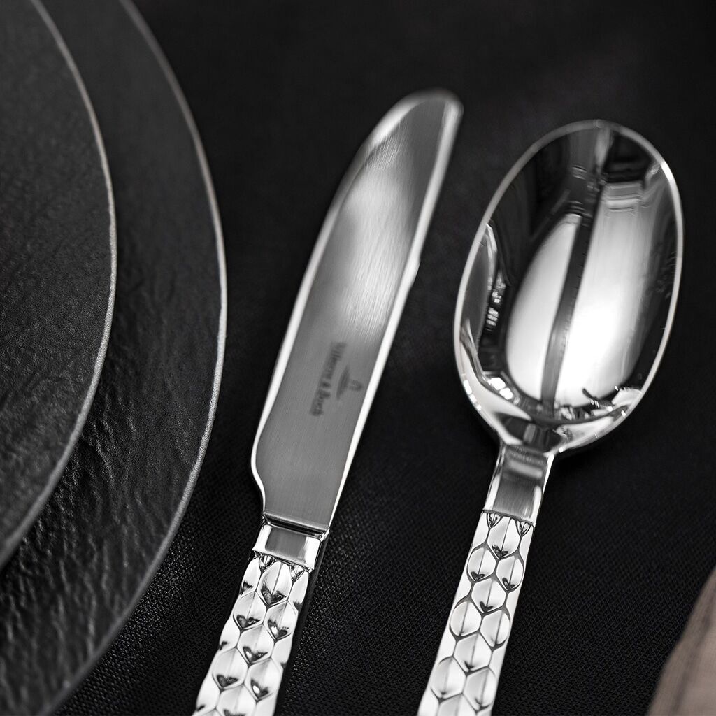 Besteck-Set VILLEROY & BOCH "Tafelbesteck Boston 24er Set silber", silber, Essbesteck-Sets, Besteck-Set
