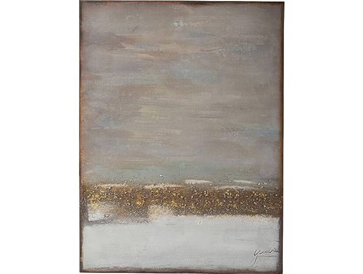 Kare Design Acrylbild Abstract Horizon, Grau/Gold, 120x90cm (L/B)