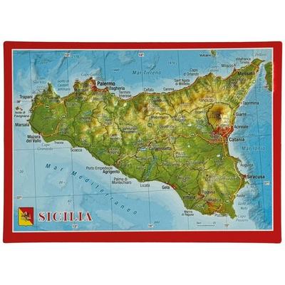 Reliefpostkarte Sizilien, Karte von Andre Markgraf,Mario Engelhardt, Georelief Vertriebs GbR
