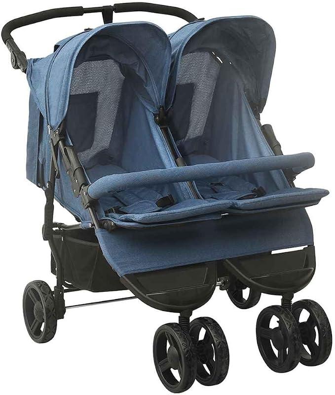Geschwisterwagen Marineblau Stahl,Baby & Kleinkind,Babytransport,Kinderwagen-10244