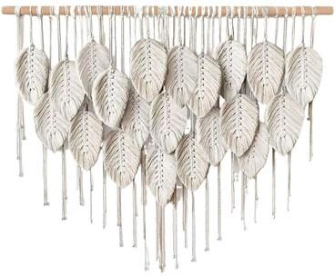 Uplift Picks Large Macrame Wall Hanging Boho Woven Tapestry Handmade Leaf Decor b