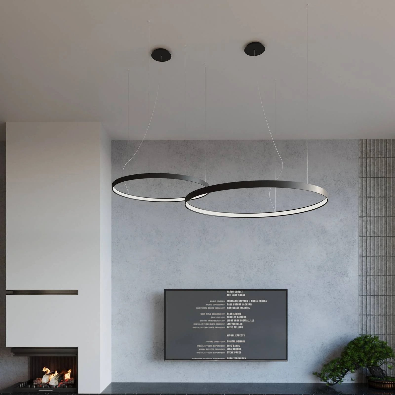 Sollux Lighting Hanglamp Rio, Modern, Zwart, Aluminium, LED, Ringvormig