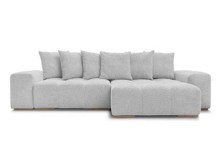 Ecksofa BOBOCHIC ANAKIN Boucle-Stoff hellgrau