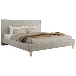 POLSTERBETT LUMARO CLASSIC 140/200 - Hellgrau Stukture - Matratze Multipocket