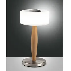 Fabas Luce LED Tischleuchte ELEA, 8W, 3000K, 860lm, IP20, dimmbar, nickel satiniert FAB-3761-30-178