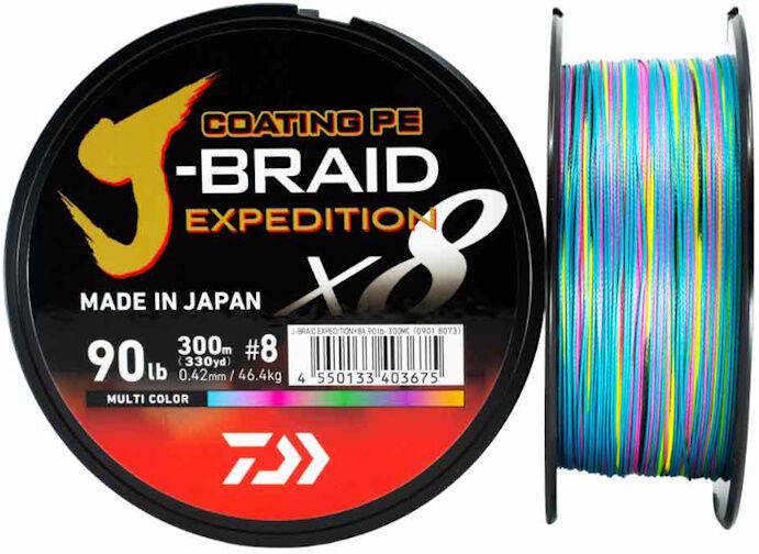 Daiwa J-Braid X8 Expedition-0,160mm-Multi Color-300m