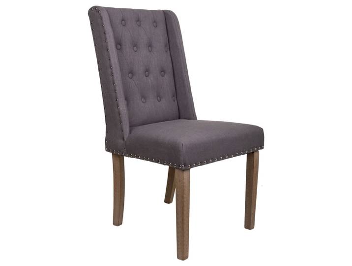 Chaise en bois tapissée gris 53x53x48/102h