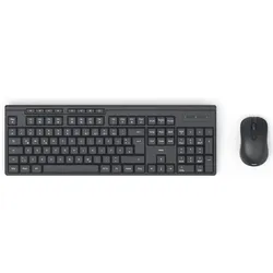 Hama WKM-200 Funk Tastatur, Maus-Set Deutsch, QWERTZ Schwarz (DE, Kabellos), Tastatur, Schwarz